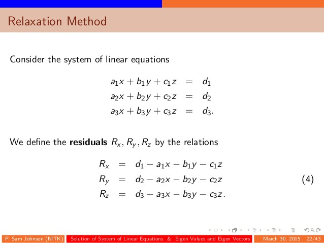 Numerical Methods Relaxation
